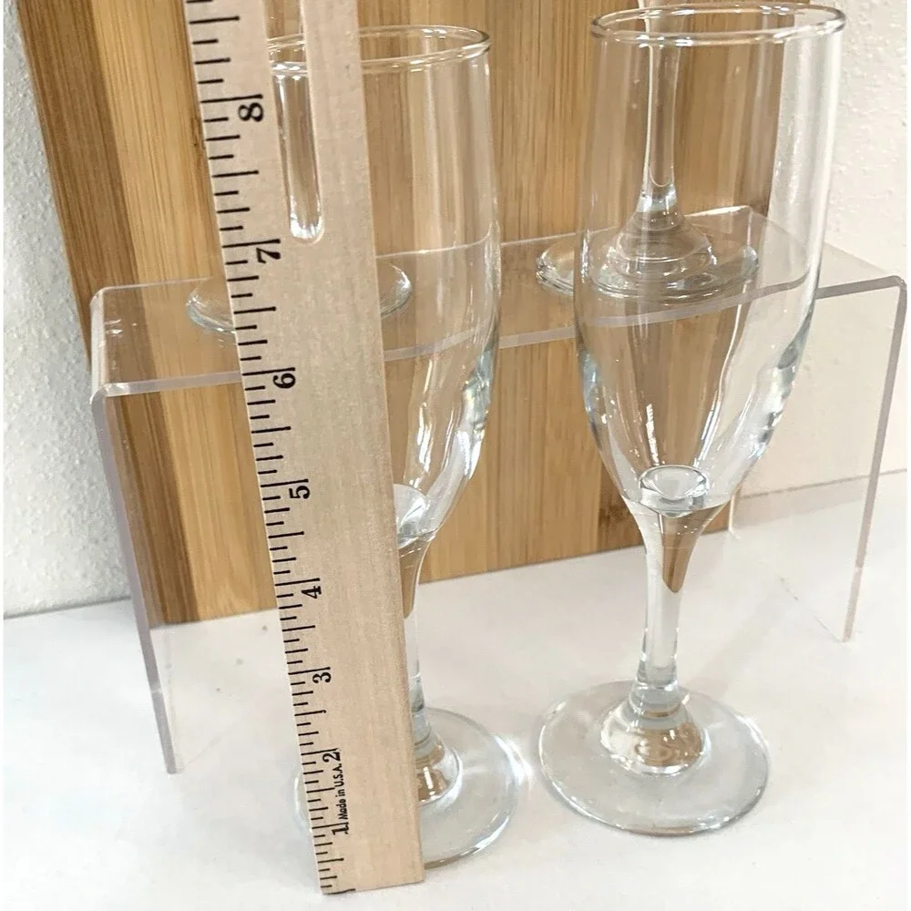 Set of 4 Handblown Wine Stem Glasses 8